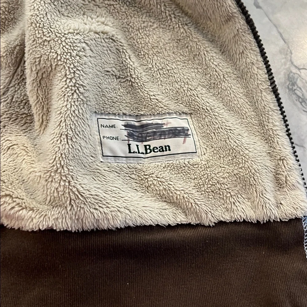 L.L. Bean green Hoodie Sherpa fleece lined 10/12 unisex - Picture 7 of 9